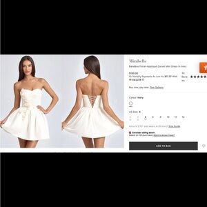 Oh Polly Ivory Strapless Mini Dress